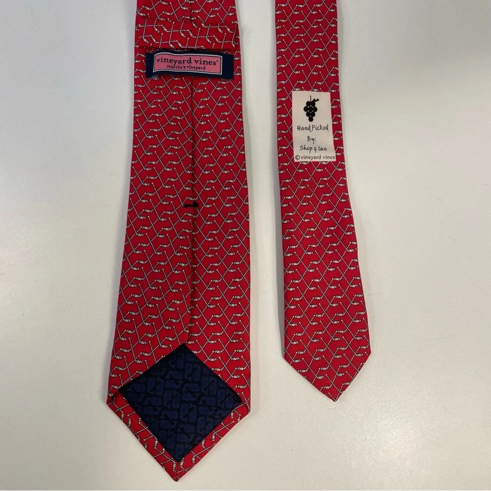 Vineyard Vines Red Golf Club Silk Tie